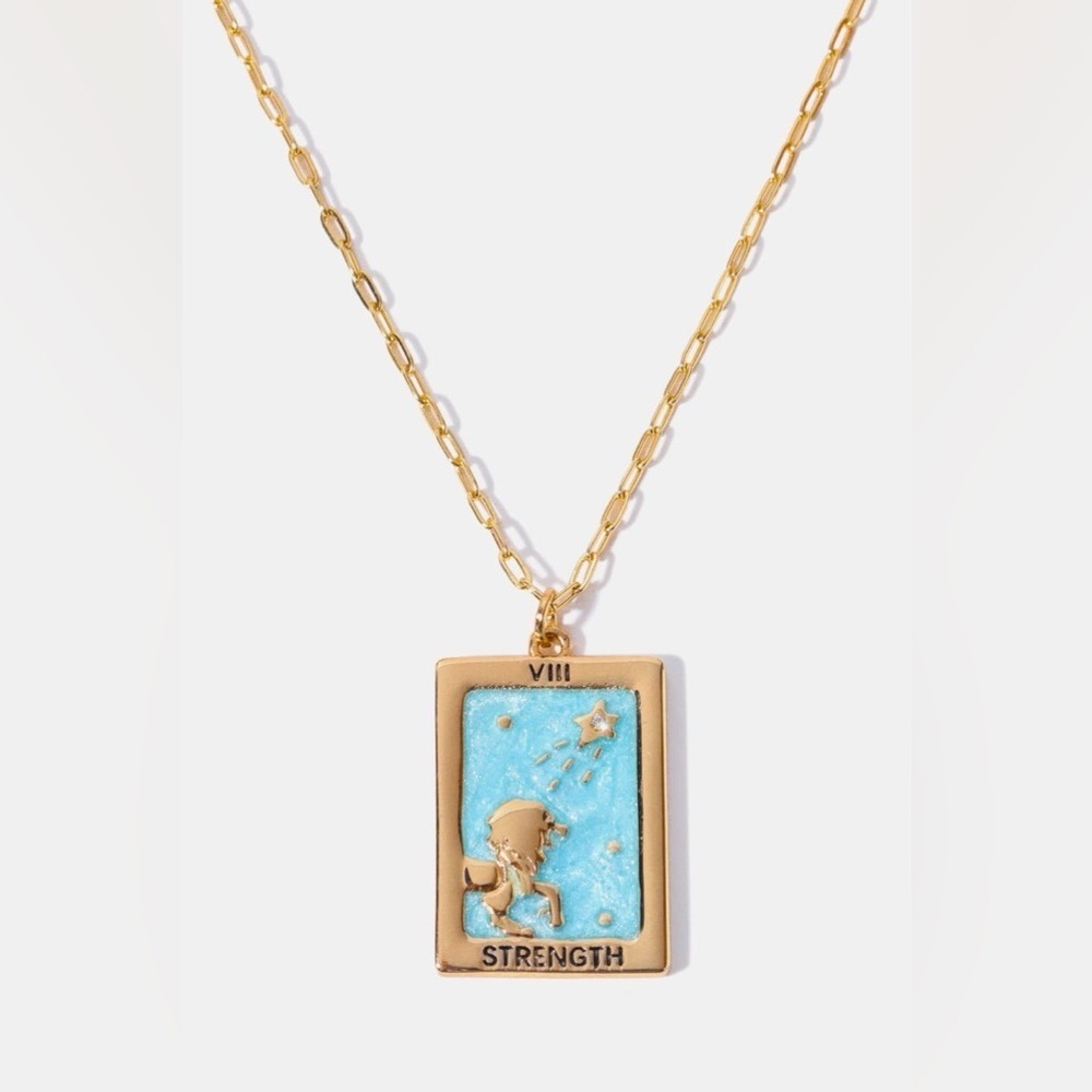 14k Tarot Card Gold Pendant Necklace